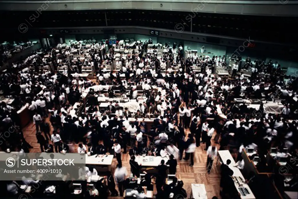 Interiors of Tokyo Stock Exchange, Tokyo, Japan