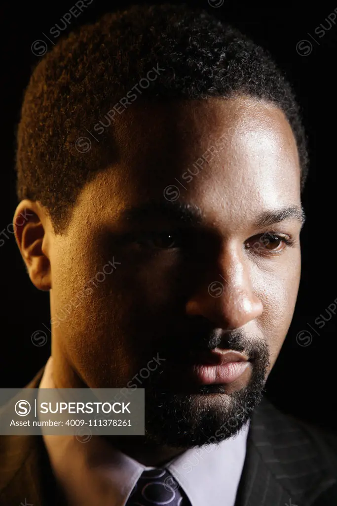 Close up of serious African man