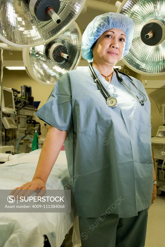 Female surgeon in operating room