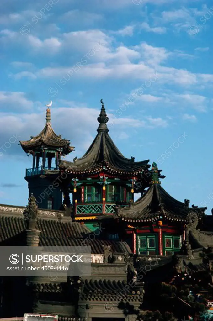 Details of towers at the Great Mosque, Hohhot, Inner Mongolia, China