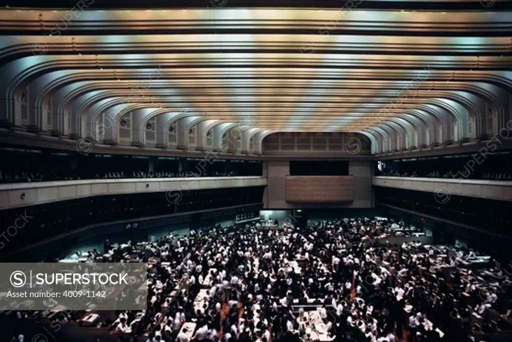 Interiors of Tokyo Stock Exchange, Tokyo, Japan