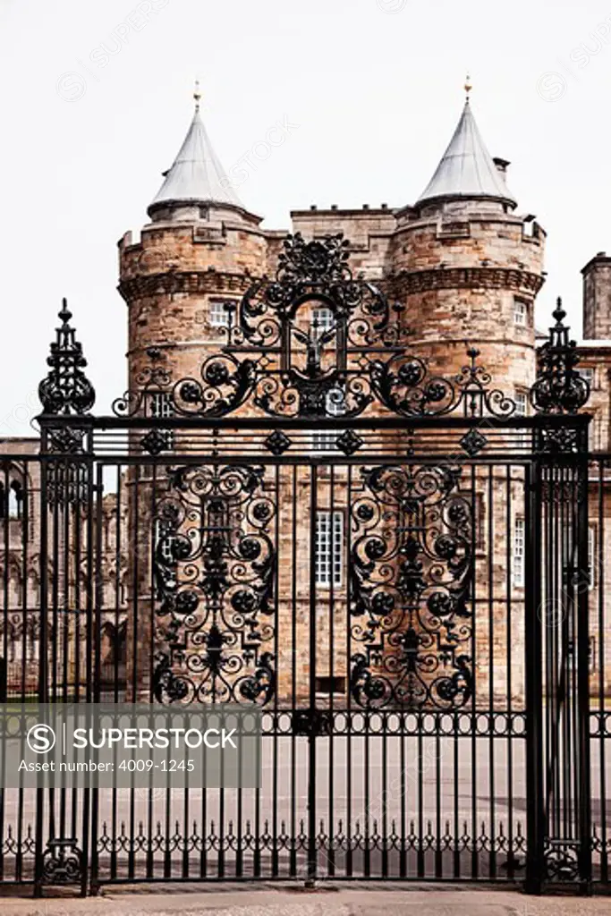 Wrought iron gate at the entrance of the Edinburgh Castle, Edinburgh, Scotland