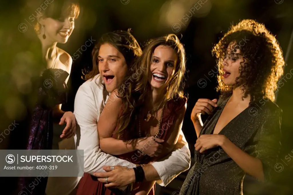 Friends having fun in a party, Manhattan, New York City, New York State, USA