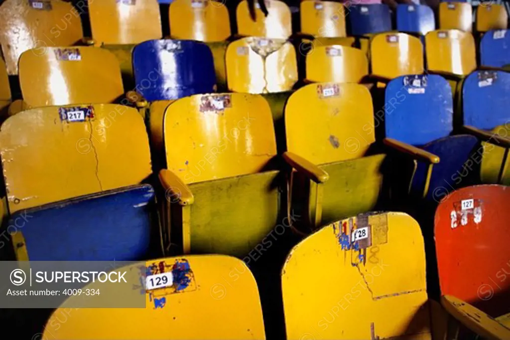 Empty seats in a wrestling stadium, Mexico