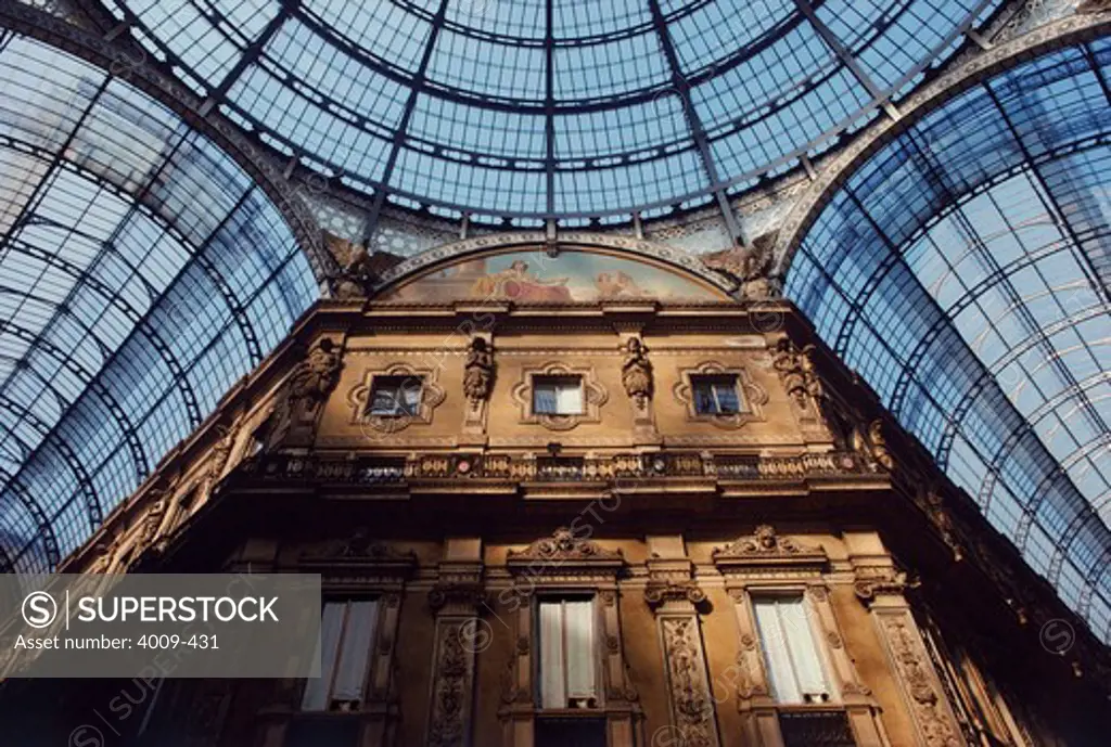 Glass ceiling of Galleria Vittorio Emanuele II, Milan, Lombardy, Italy