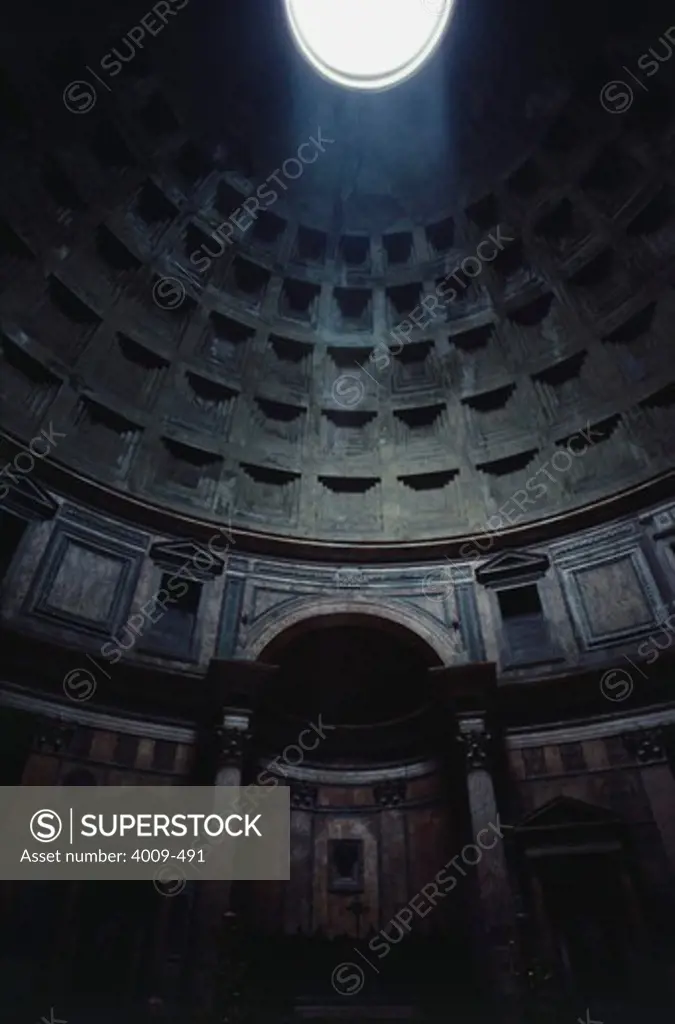 Sunlight through an oculus, Pantheon Rome, Rome, Italy