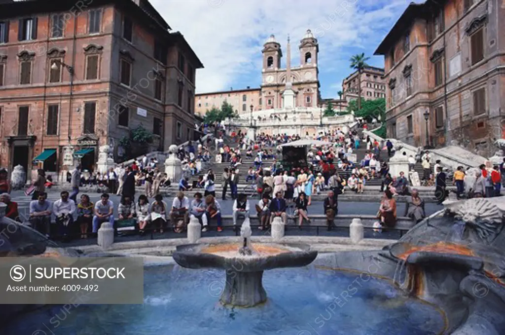 Tourists in a city, Spanish Steps, Rome, Italy