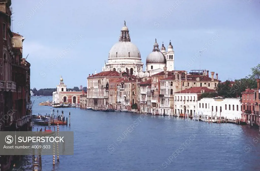 Basilica at the waterfront, Santa Maria Della Salute, Dorsoduro, Grand Canal, Venice, Italy