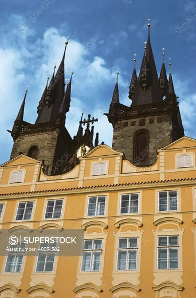 Low angle view of a church, Church Of Our Lady Before Tyn, Prague, Czech Republic