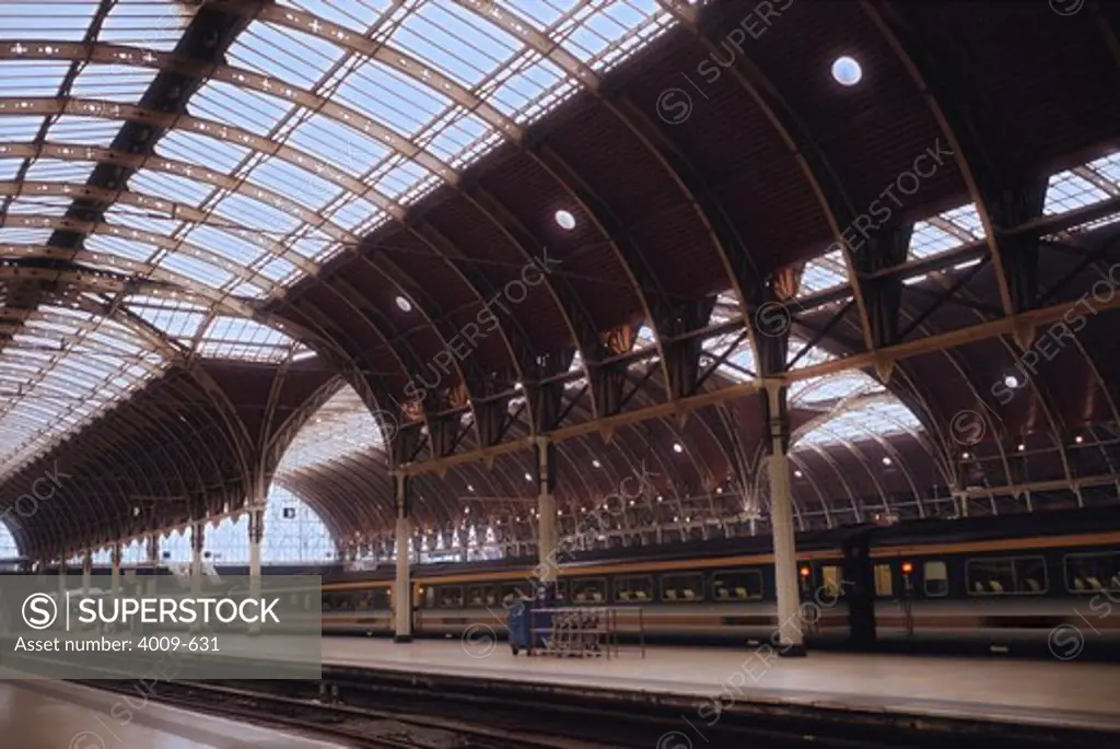 Interiors of a railroad station, London, England