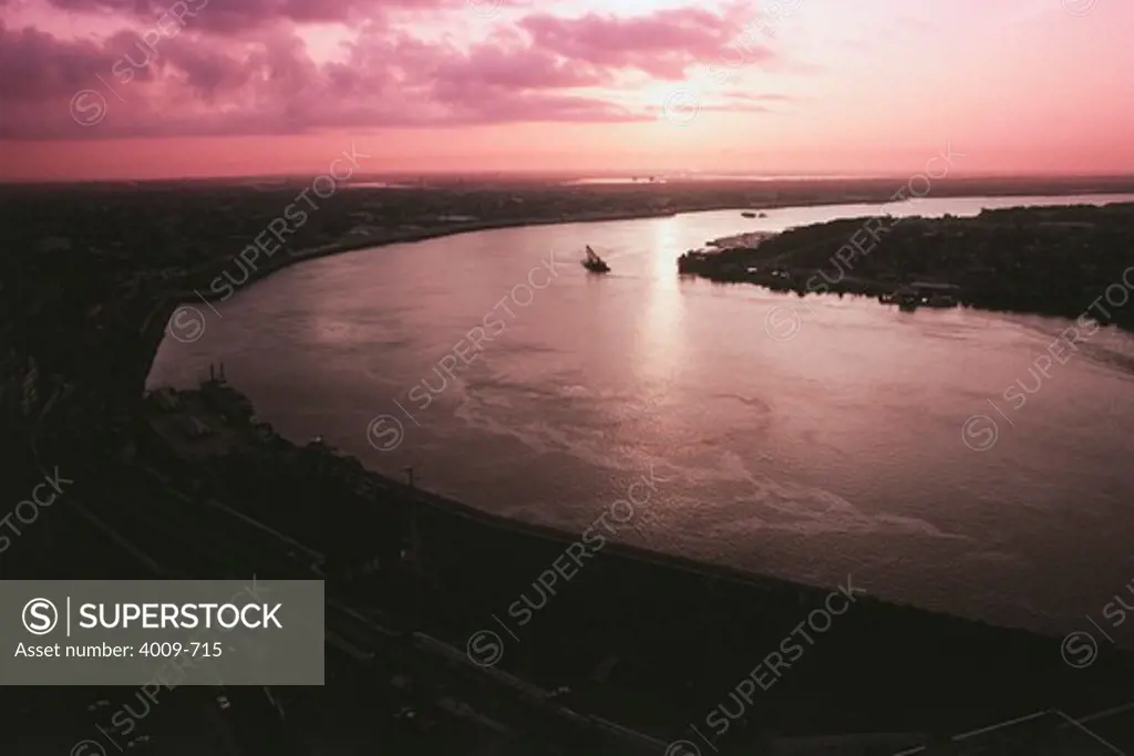 Aerial view of a river, Mississippi River, New Orleans, Louisiana, USA