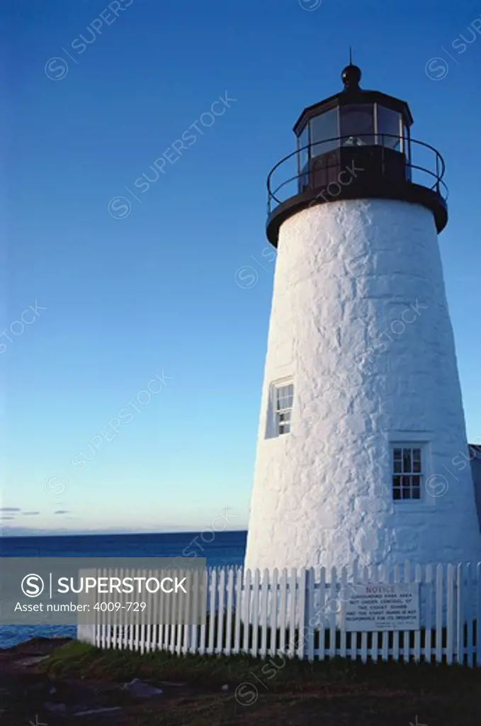 Lighthouse on the coast, Pemaquid Point lighthouse, Muscongus Bay, Bristol, Maine, USA