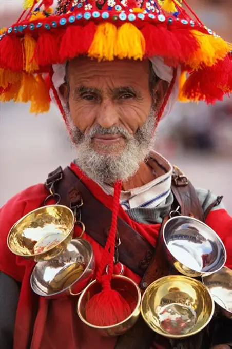 Portrait of a street vendor, Marrakesh, Morocco