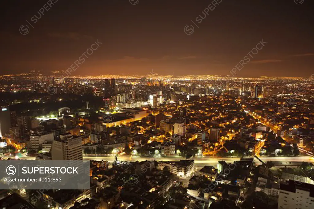 Mexico, Mexico City, Arial view of downtown