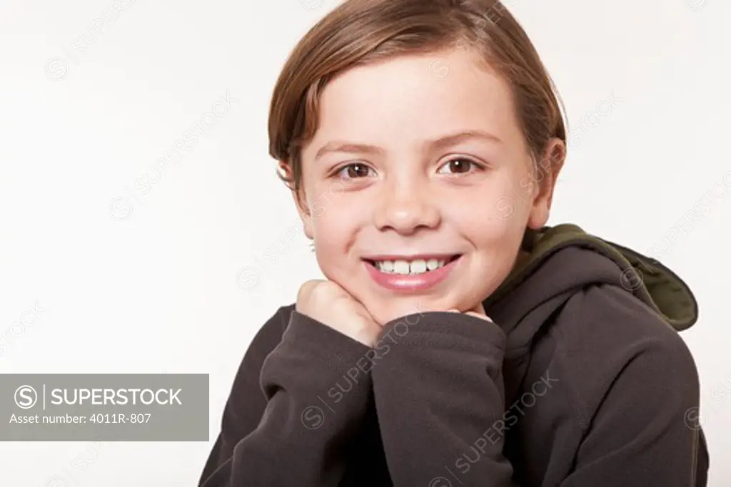 Studio portrait of smiling boy