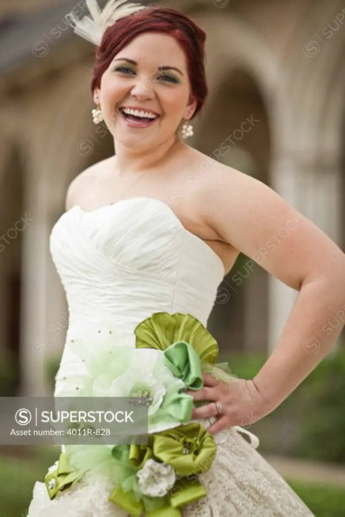 Portrait of smiling bride