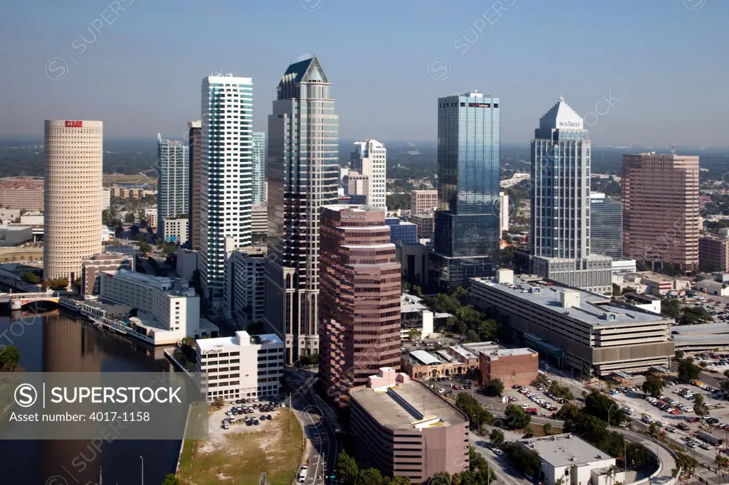 Aerial of Tampa Florida Skyline