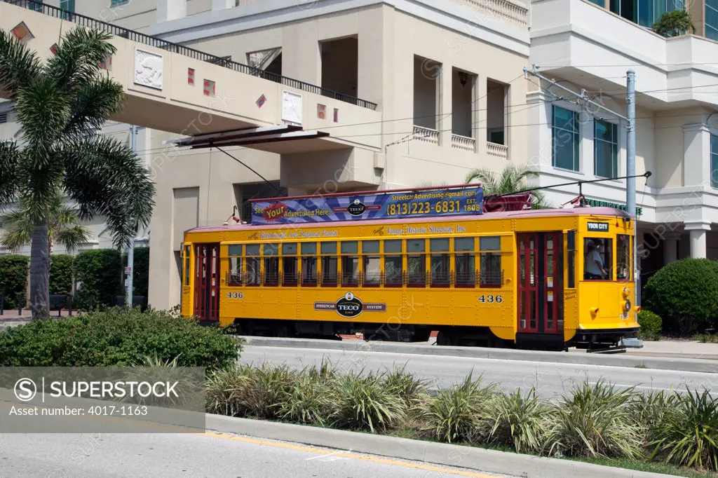 Historic Streetcar near Tampa Convention Center