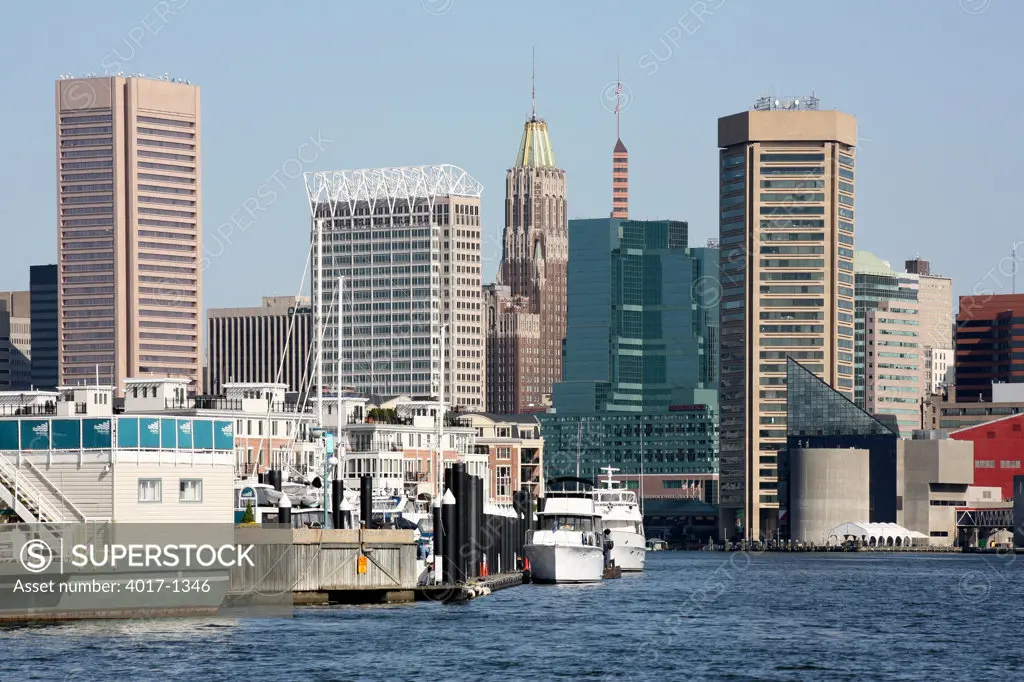 Inner Harbor and the Skyline of Baltimore, Maryland