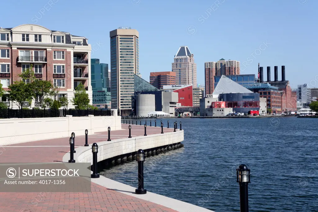 Harborview Walkway along the Inner harbor, Baltimore, Maryland