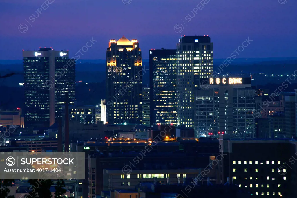 Skyline of Birmingham at Night