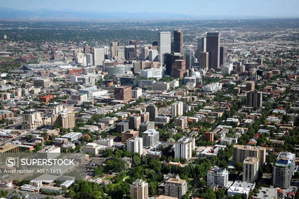 Aerial of the Capitol Hill area near Downtown Denver