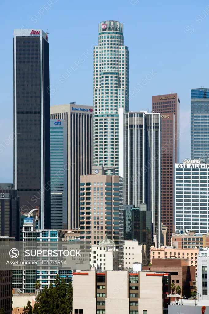 Downtown Los Angeles with the Aon Center and US Bank Tower rising above the Skyline