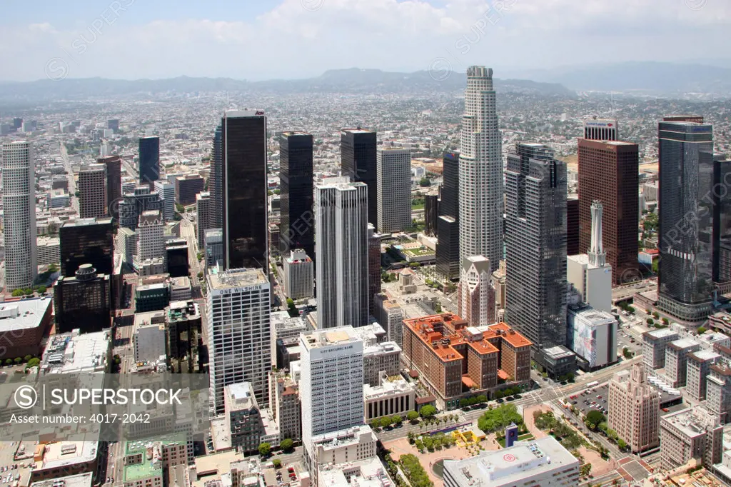 Aerial of the Downtown Los Angeles Skyline