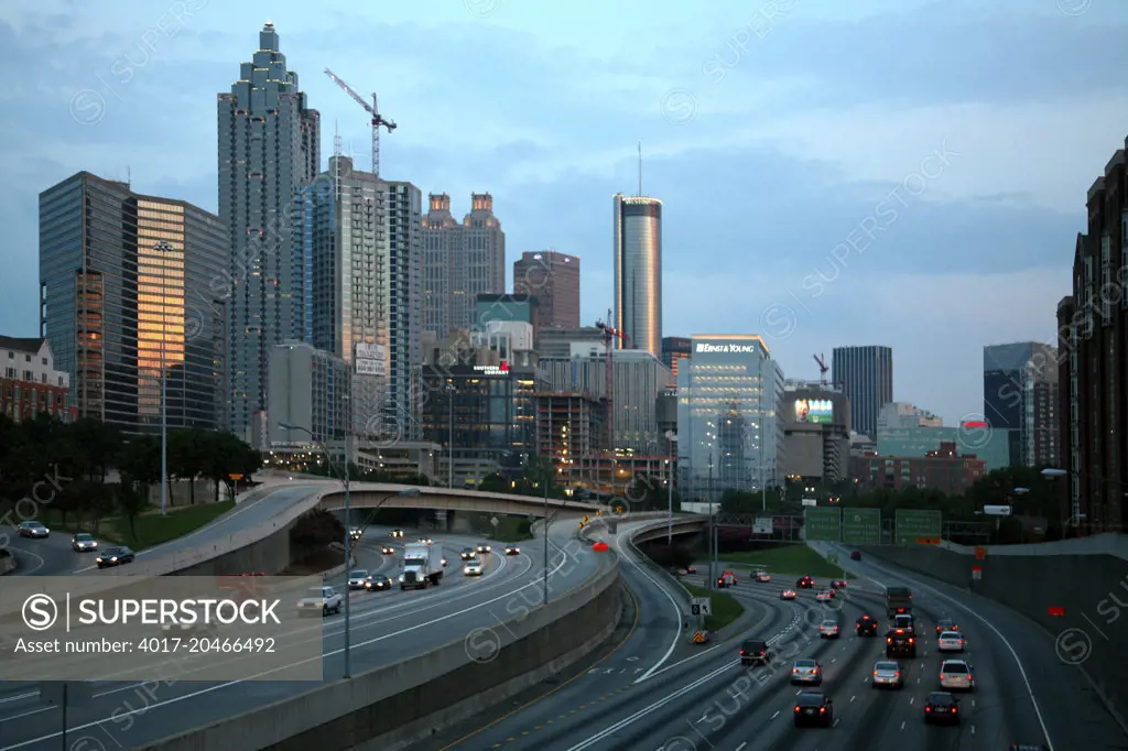 Downtown Atlanta Skyline near interstate 75