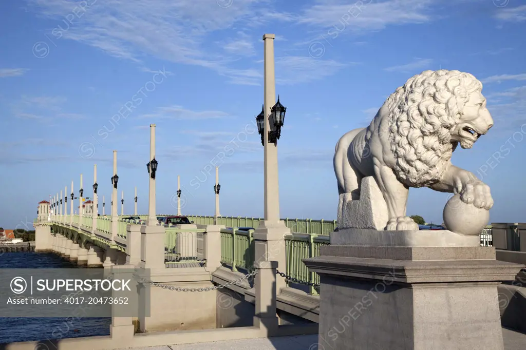 Medici Lion at the foot of the Bridge of Lions, St Augustine, Florida