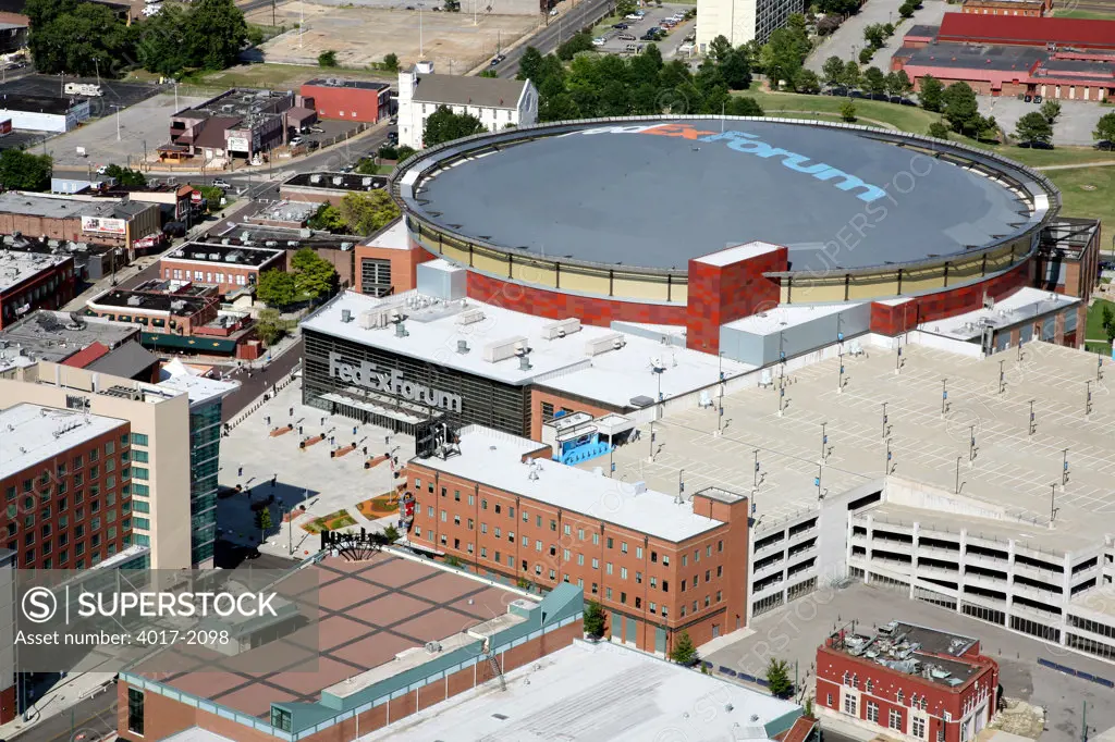 Aerial of FedEx Forum Arena in Memphis, TN