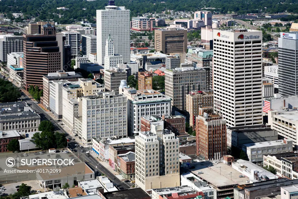 Aerial of Memphis Skyline