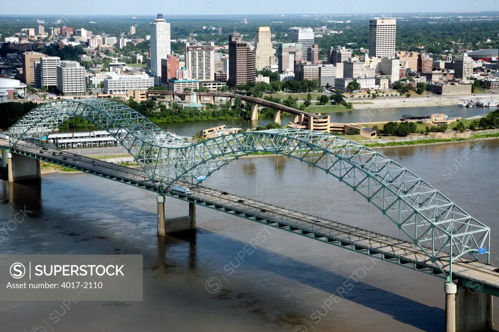 Hernando-DeSoto Bridge with Memphis Skyline in Background