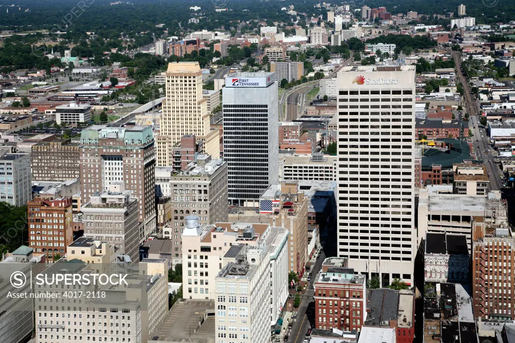 Aerial of Memphis, TN Skyline