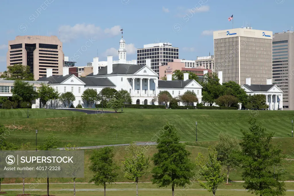 Gambles Hill Park with Ethyl Corporation Headquarters in background in Richmond, VA