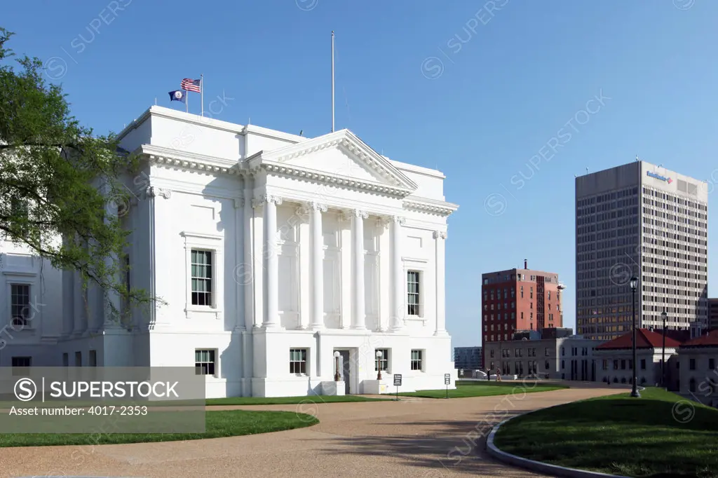 Side view of the Virginia State Capitol in Downtown Richmond