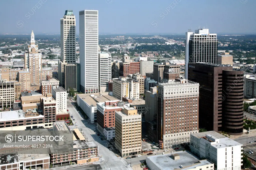Tulsa Oklahoma Downtown Skyline Aerial