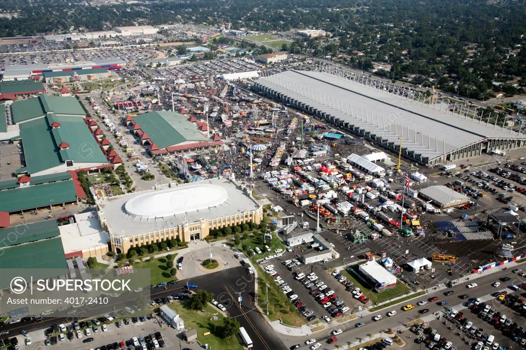 Aerial of the Oklahoma State Fair in Tulsa