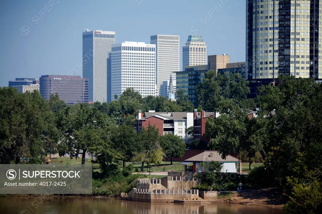 Tulsa, Oklahoma Downtown Skyline from the Arkansas River