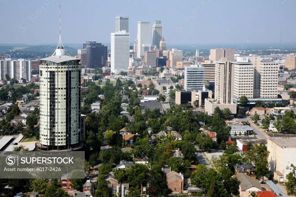 Tulsa, Oklahoma Downtown Skyline from Outskirts of City
