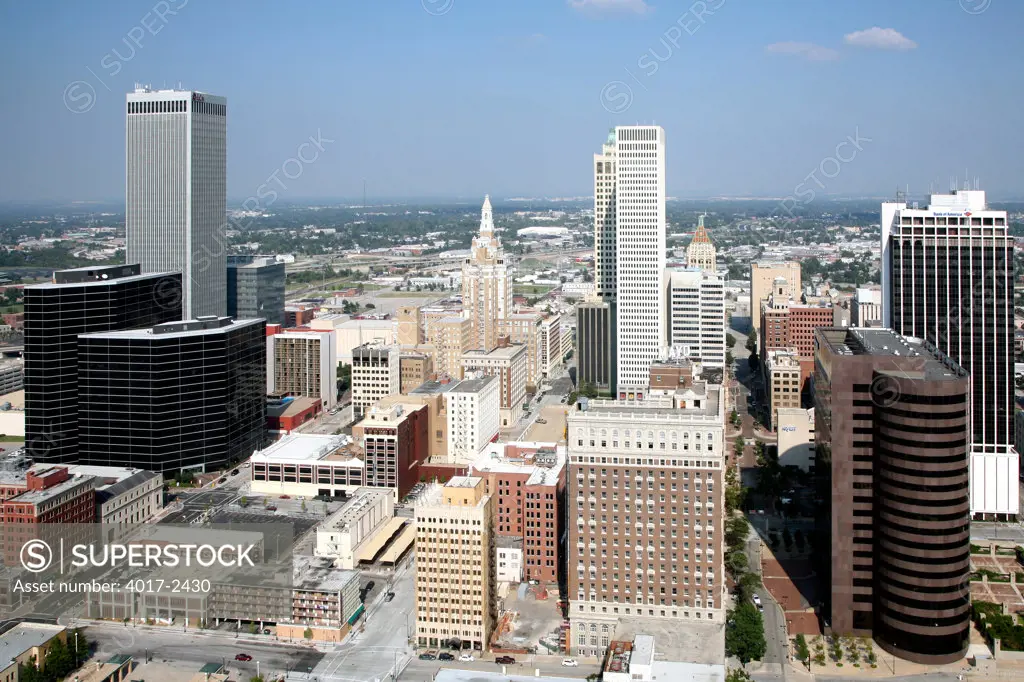 Tulsa Oklahoma Downtown Skyline Aerial