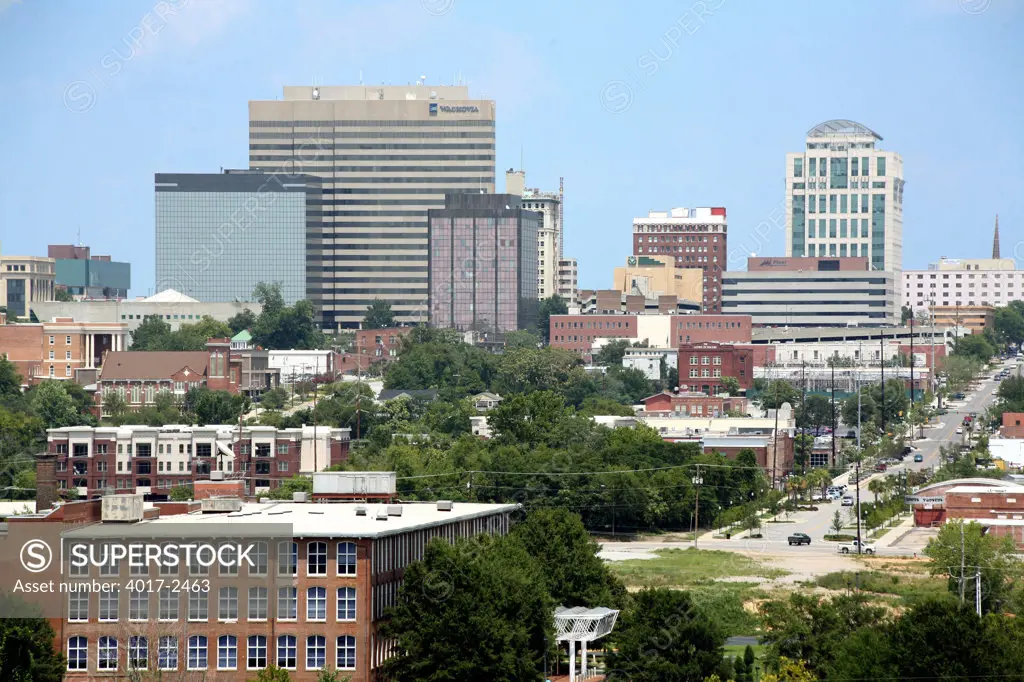 Skyscrapers in a city, Gervais Street, Columbia, South Carolina, USA
