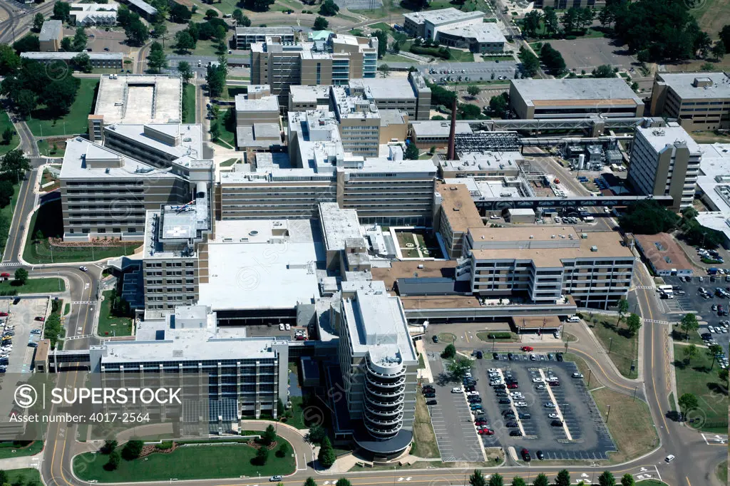 Aerial view of a cityscape, University of Mississippi Medical Center, Jackson, Hinds County, Mississippi, USA