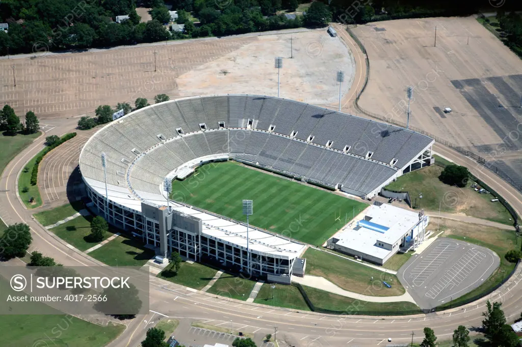 Aerial view of a stadium, Veterans Memorial Stadium, Jackson, Hinds County, Mississippi, USA