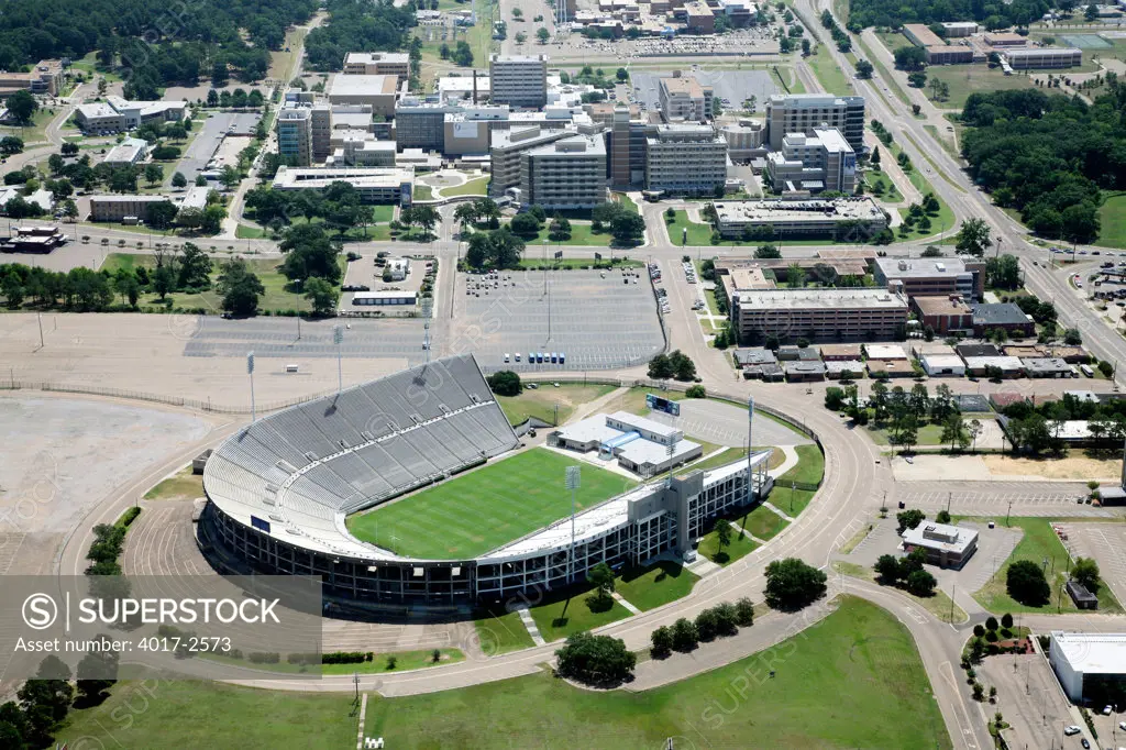 Aerial view of a city, Veterans Memorial Stadium, Jackson, Hinds County, Mississippi, USA