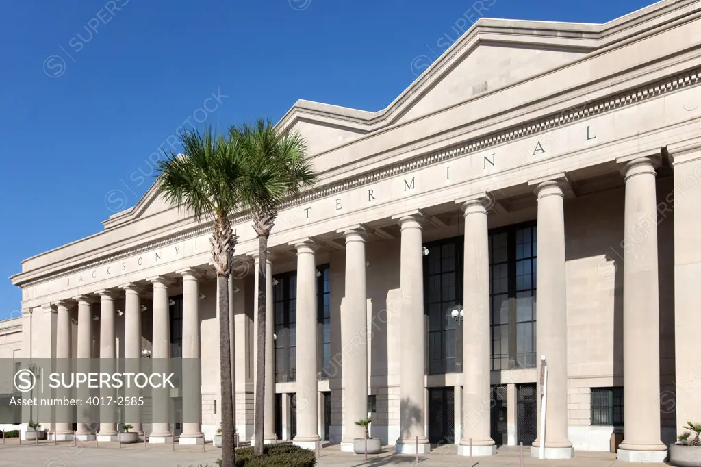 Facade of a train station, Jacksonville Terminal, Prime F. Osborn III Convention Center, Jacksonville, Florida, USA