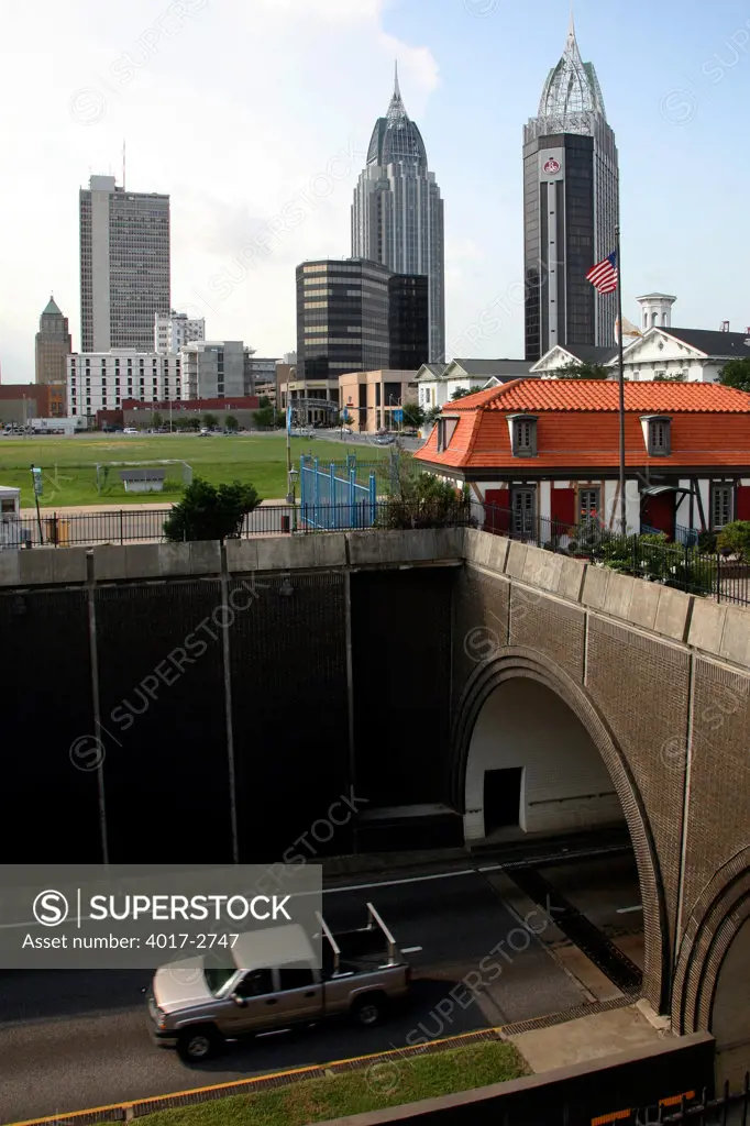 Skyscrapers in a city, Fort Conde, RSA Battle House Tower, Mobile, Alabama, USA