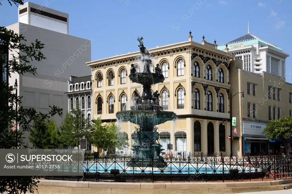 Fountain in city court square, Montgomery, Alabama, USA