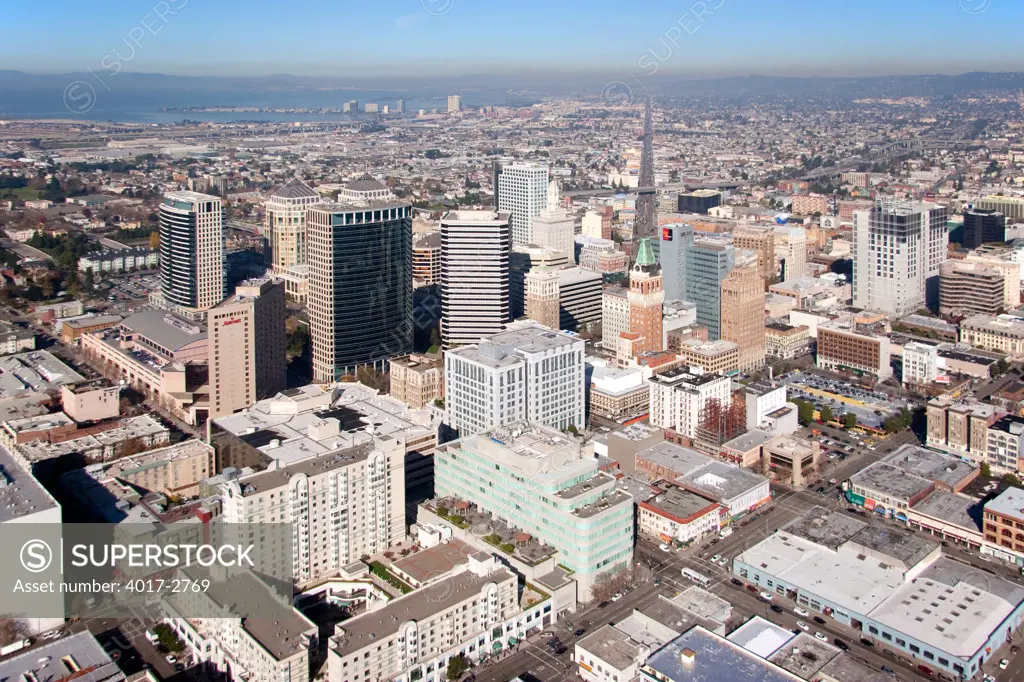 Aerial view of a city, Tribune Tower, San Pablo Avenue, Oakland, California, USA