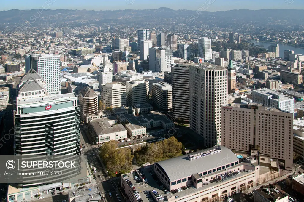 Aerial view of a city, Oakland, California, USA